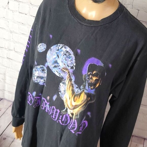 Diamond Supply Co. Long Sleeve Reaper See You in Hell Graphic Print Sleeves SZ M - Picture 1 of 11